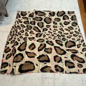 Vince Camuto reversible leopard print and plaid scarf/schawl